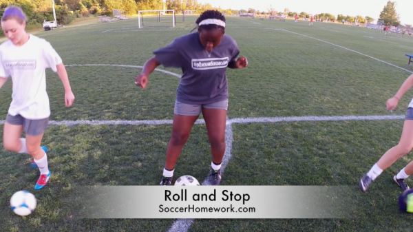 soccer homework ball work roll and stop